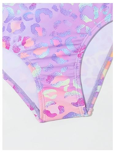 Floerns Toddler Girl's Two Piece Bikini Sets Leopard Print Beachwear Bathing Suit4