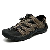 Men's Outdoor Hiking Sandals High-Performance Sport Closed Toe Adventurous Sandals Anti-Slip Athletic Trail Walking Sandals for Travel Water Beach Boat Fishing Adventure Mountaineering（Brown,13）