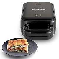 Breville Solo SnackMaster | Mini Toastie Maker & Snack Maker for PancakesOmelettesToasted Sandwiches & More | Wipe CleanNon Stick Plates | Black [VST102]