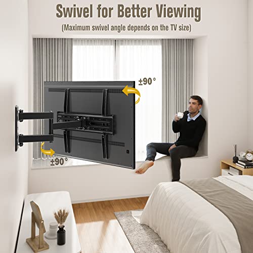 Mounting Dream TV Wall Mount Swivel and Tilt for Most 26-55 Inch TV, TV Mount Perfect Center Design, Full Motion TV Mount Bracket with Articulation, up to VESA 400x400mm, 60 lbs, MD2377 by Mounting Dream - Image 4