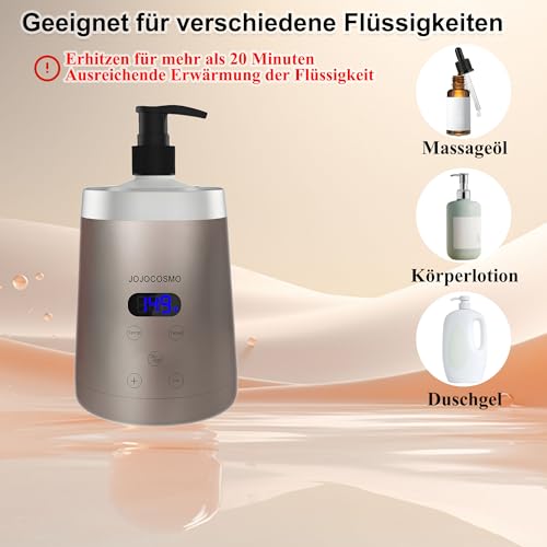 JOJOCOSMO öl erwärmer Massage,Massageöl Wärmer mit Zwei Ölflaschenspender, stufenloser Erwärmer von 30 bis 65 °C,Lotion Flaschenwärmer Spenderheizung,for Salon,Haushalt Massageöl Flaschenwärmer, Gold