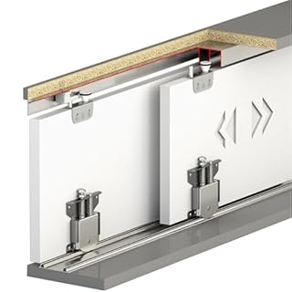 Decoranddecor Sliding Wardrobe Door Track Kit Ball Bearing Smooth Operation (1.2m Set for Two Doors)