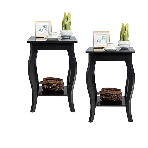 【Design Aperto】 Il tavolino aperto a 2 ripiani ti consente di raggiungere gli oggetti sul comodino da qualsiasi direzione. Il comodino aperto è anche una vetrina per esporre le belle decorazioni. L'altezza del tavolino è moderata, puoi raggiungere direttamente gli oggetti sul tavolino mentre ti sei sdraiato a letto o seduto sul divano.