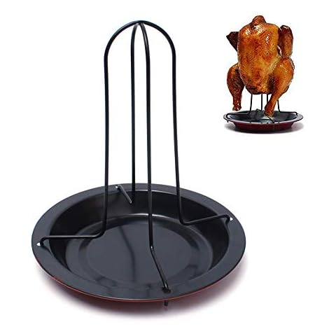 Eutuxia Chicken Roaster Rack for Oven, Grill, or BBQ - Sturdy Stainless Steel Vertical Poultry Turkey Standing Holder with Bowl - Must Have Indoor Outdoor Cooking Tool - Great for Home & Camping Cover