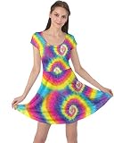 CowCow Womens Happy Swirls Gay Rainbow Cap Sleeve Dress - 2XL