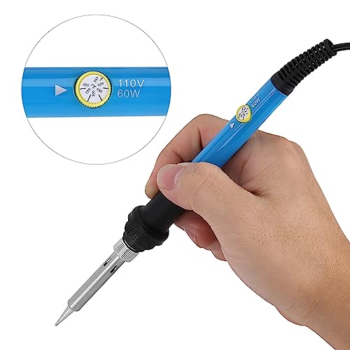 Klanata 60W Electric Soldering Iron Kit with 5PCS Soldering Tips, Adjustable Temperature Welding Hand Tool, 110V US Plug for DIY Repairs and Electronics Projects - Thumbnail 7