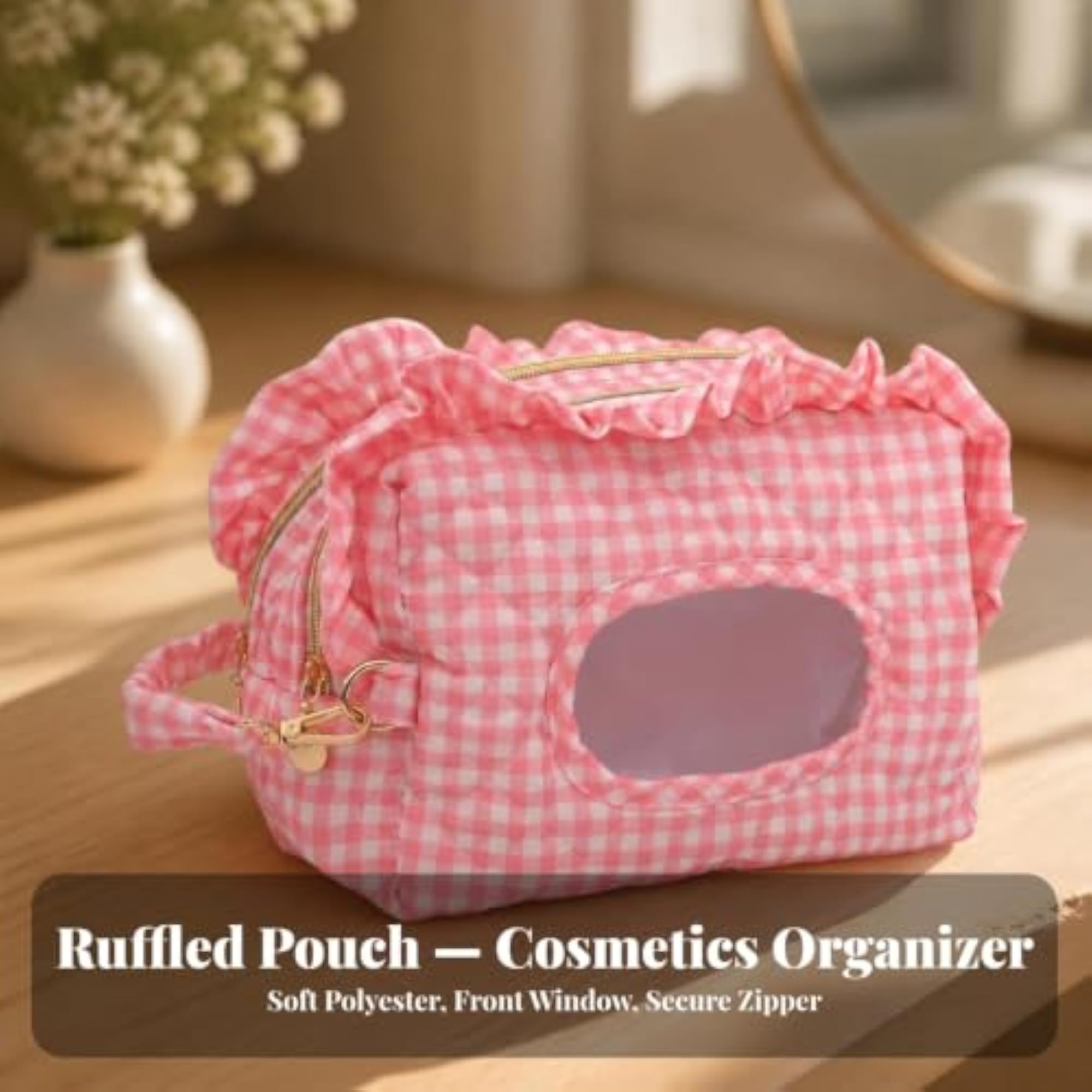 Lightweight Storage Bag with Dispensing Opening, Cosmetic Organizer