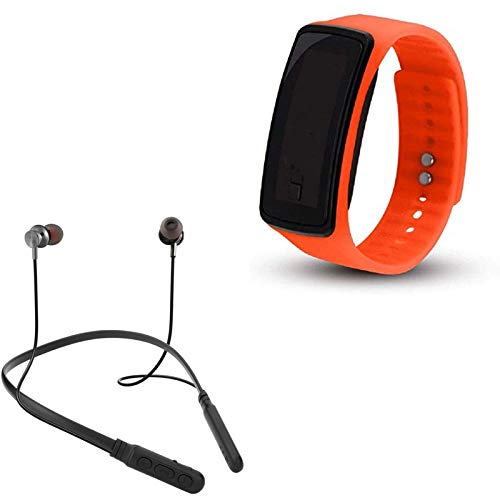 Raptas Silicone Bracelet Big Screen Led Digital Watch with Adjustable Strap for Men/Women/Kids with in-Ear Sports Earbud Comfortable Neckband Deep Bass Headset with Mic (B0B986MG7V) Amazon Price History, Amazon Price Tracker