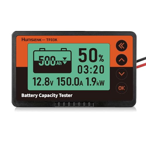 HumsiENK 500A Battery Monitor Range 10V-120V, Compatible 12V LiFePO4 Battery