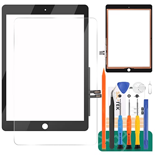 para iPad 9.7 2018 A1893 A1954 Pantalla Táctil Digitalizador de Cristal Reemplazo para iPad 6 A1893 A1954 Panel de Pantalla Táctil Kit de Reparación (no LCD, sin botón de Inicio) (Negro)