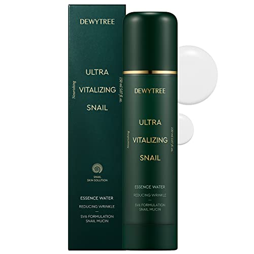 Dewytree Ultra Vitalizing Snail Facial Essence Water – Facial Essence With Snail Secretion Filtrate – Anti Aging Skin Repair Serum Toner – Korean Skin Care – Cruelty Free, Paraben Free, 5.07 Fl.oz #TOP4