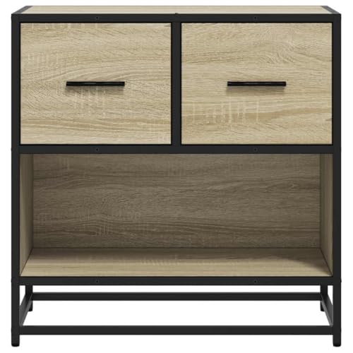 Table de Chevet Chêne Sonoma en Bois d'Ingénierie et Métal Stable - 6