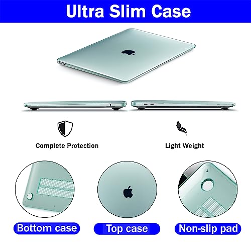 Image of Case Compatible with MacBook Air 13.6 inch 2025 2024 2023 2022 Release M4 A3240 M3 A3113 M2 A2681Plastic Hard Shell Cover Case, Green
