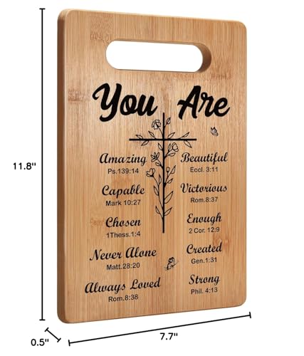 Image of First Communion Gifts, Christian Gifts Religious Gifts for Women, Inspirational Gifts with Prayers, Christmas Cutting Board Gifts for Women Friend - You Are Beautiful