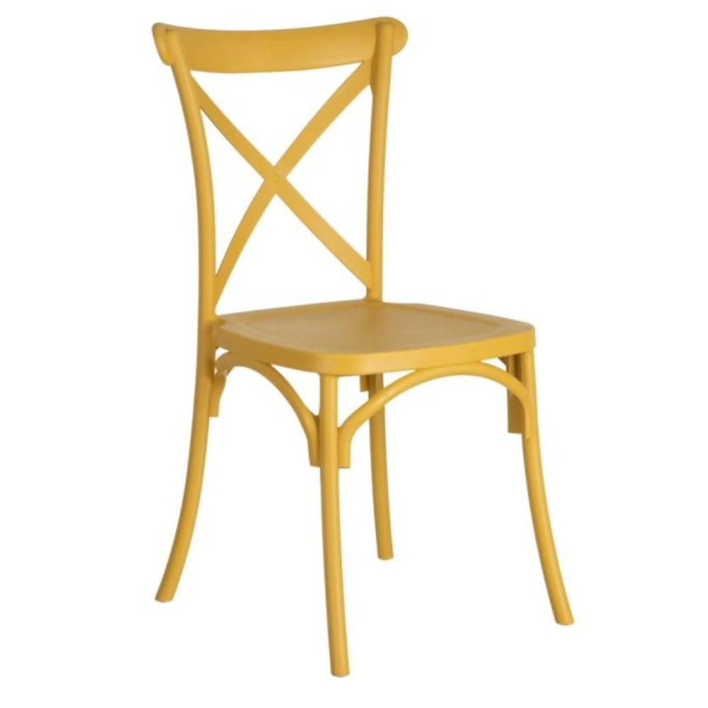 Silla Crossback Polipropileno diseño Eventos Amarilla 90 x 48 x 49 cm