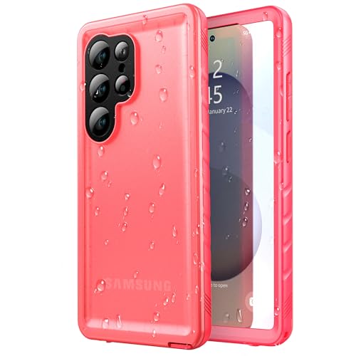 Coque intégrale 360 Samsung S26 antichoc rose contre chutes et eau