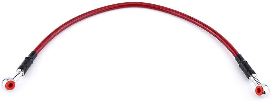 45/90Cm Fuel Tube Universal Line Fitting Stainless Steel Braided(Short-Red) For 45Cm Rear Brake Hose For Motorcycle Braided Brake Line Motorcycle 45Cm