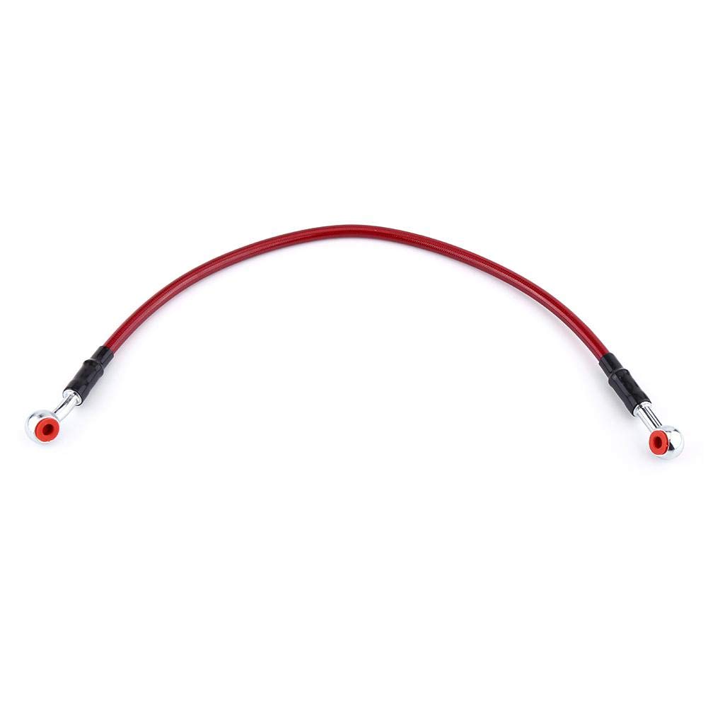 Tubo Freno Per Moto In Acciaio Intrecciato - 45 Cm, Colore Grigio, Con Raccordi Banjo - Foto 2