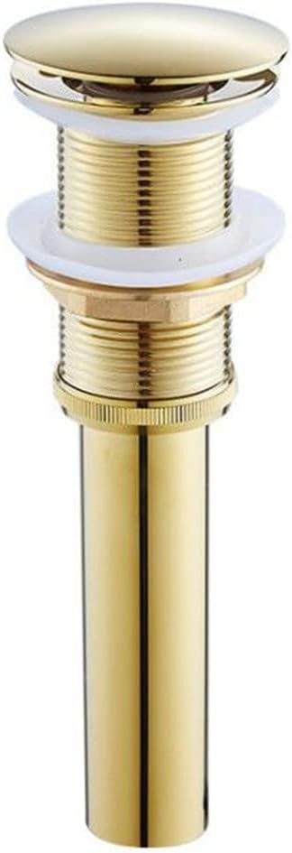 Bathroom Basin Drain Strainer Golden Plated Sink -up Drainer with/Without Overflow Bathroom Accessories(D)