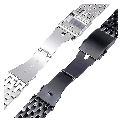 Bracelet de bracelets men metal solid 26mm acier inoxydable argent - 4