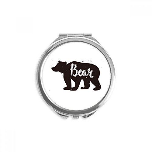 Miroir maquillage ours noir et blanc élégant pour sac à main