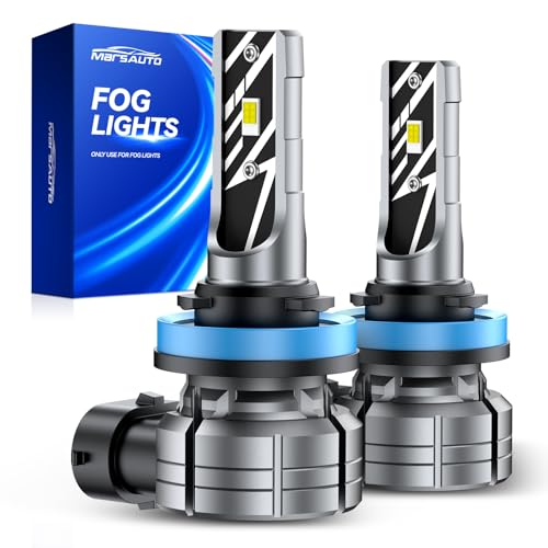 Image of Marsauto H11 /H8 LED Fog Light Bulb, 30,000LM 800% Brightness, H11 H16 H8 LED Bulb Fog Lights, 6500K Cool White Non-Polarity, For DRL Use, Tire Light Assemblies (Pack of 2)