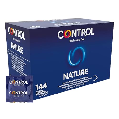 Control Preservativos Nature - Caja de 144 Condones, Lubricados, con Ajuste óptimo
