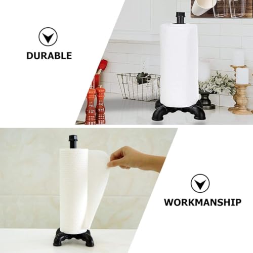 Soporte Papel Higiénico Vintage GLEAVI Porta Rollos de Hierro Negro para Baño y Cocina 4