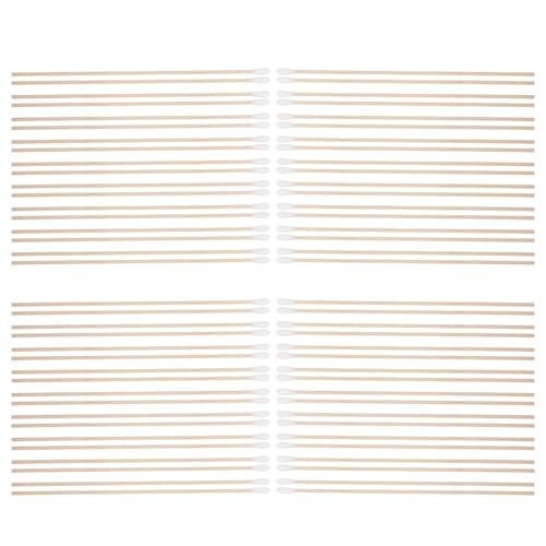 HAPINARY Cotton Buds Swabs for Makeup Removal and Ear Cleaning 100 Count Long Wooden Handle Safe and Comfortable