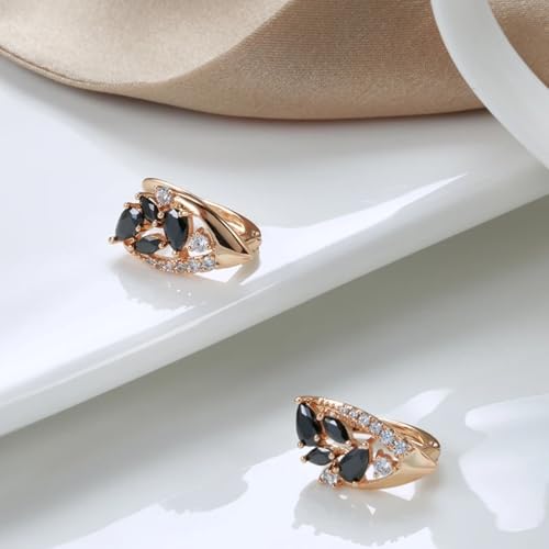 Boucles d'oreilles pendantes légères en zircon noir anti-allergie - 5