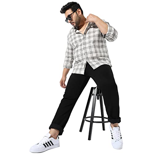 Image of Instafab Plus Men's Button Up Regular Fit Shirt for Casual Wear Modern Clothing Shirt Crafted with Regular Sleeve, Comfort Fit & High-Performance for Everyday Wear