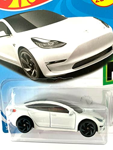 Hot Wheels Tesla Model 3 DieCast 1:5 Blanco 2019 miniatura 3