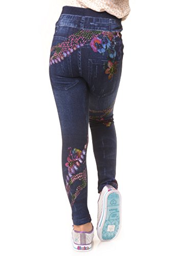 ICONOFLASH Girl’s Fleece Lined Faux Denim Leggings3