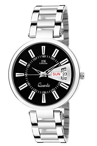 Image of IIK COLLECTION Round Dial Stainless Steel Bracelet Chain Analogue Day & Date Functioning Watch For Women And Girls, Dial Color-Assorted