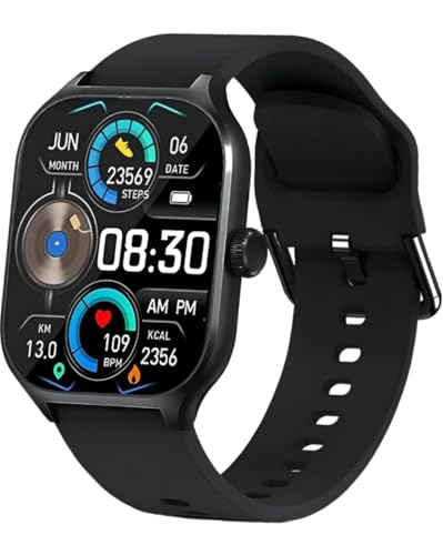 PerfX H9 Smart Watch with 2.01" TFT Display, Bluetooth 5.0, 100+ Sports Modes, Heart Rate & SpO2 Monitor, Call & Message Alerts, IP67 Waterproof, Compatible with Android&iOS (H9 SMARTWATCH, Black)