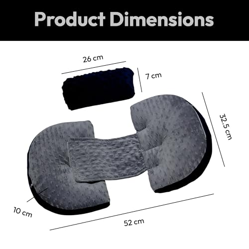 Image of COOZLY Maternity Pillow | Dual Pregnancy Wedge for Back & Belly Support | Adjustable Butterfly Design | Travel-Friendly Pregnancy Pillow with Hypoallergenic Organic Cotton Cover, Navy