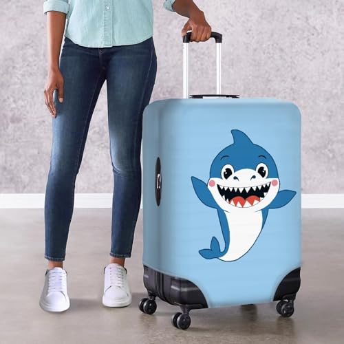 Cartoon Shark Suitcase Covers Protectors Luggage Protector Suitcase Cover for Women Gifts for Travelers Women Personalized Luggage Cover for Suitcase Suit Case Protection-L4