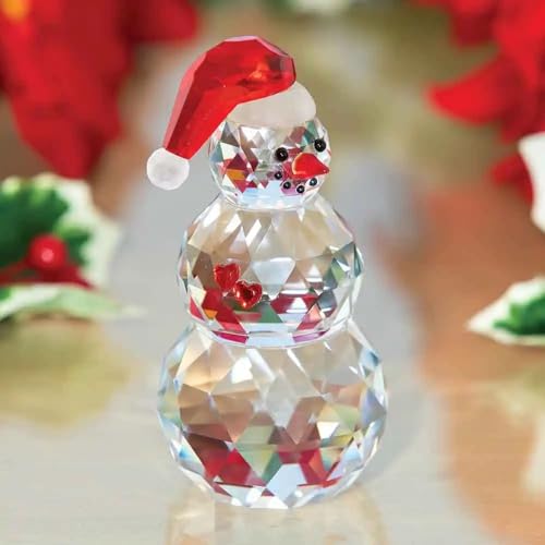 Bits and Pieces Crystal Snowman Figurine – Large Snowman -