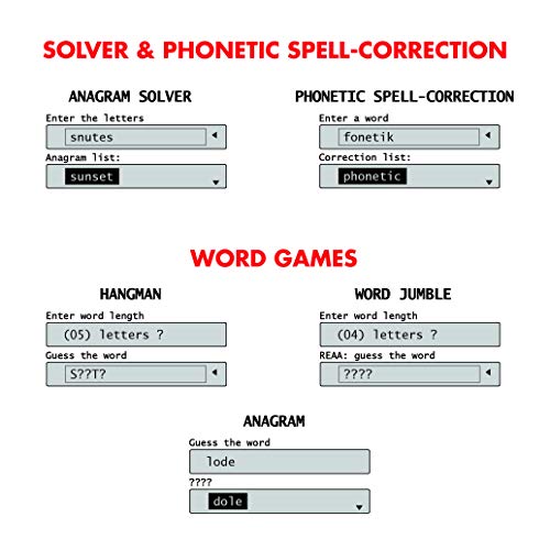 LEXiBOOK - Collins Bradford, Electronic Crossword Solver, Bradford, Phonetic Spell-Correction, Words Games, Electronic, with Battery, Black/White, CR753EN - Thumbnail 5