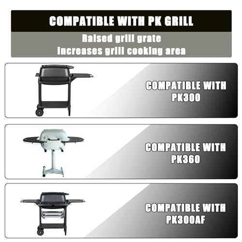 Image of SafBbcue Grill Warming Rack for PK99020 Grill Raised BBQ Cooking Grill Grid for PK Grills Standard Hinged Cooking Grid Accessory Doubles Cooking Surface Area, Grilling for PK Grill Smoker
