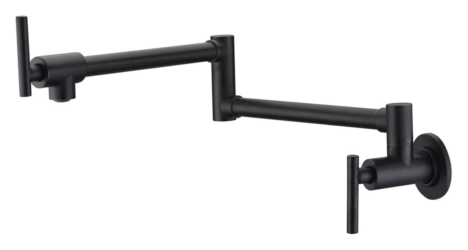 Pot Filler Faucet Wall Mount Brass Kitchen Folding Faucets Double-Jointed Swing and Dual Shut-Off Levers,Durability(Oil-Rubbed Bronze)
