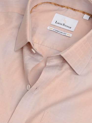 Image of LOUIS STITCH Men's Checkered Regular Fit Shirt (LS-ST-BS326-S1-PKCF-38-900 BS326 Orange