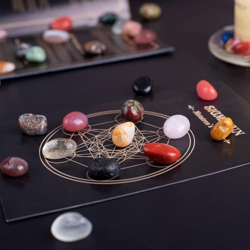 image for SigMntun Polished Mixed Crystal Chips Set, 0.4 inches, 128 Pcs - Handp