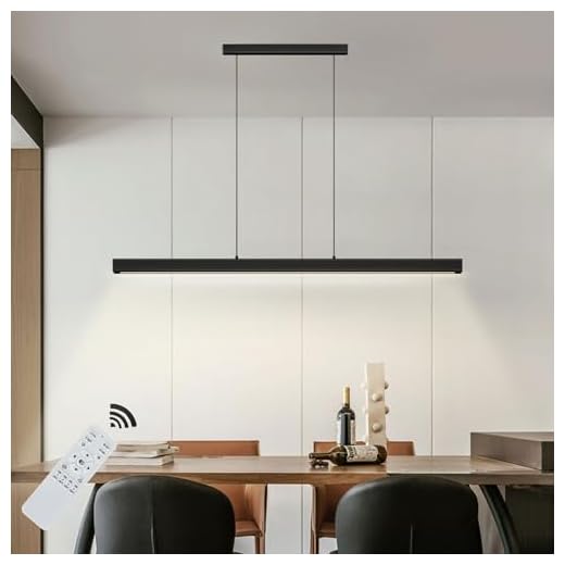 SENFAY 100cm Moderne LED Pendelleuchte esszimmer dimmbar hängelampe esstisch schwarz, Linear design hängeleuchte mit Fernbedienung, 36W Esszimmerlampe hängend Höhenverstellbar Esstischlampe, Bürolampe