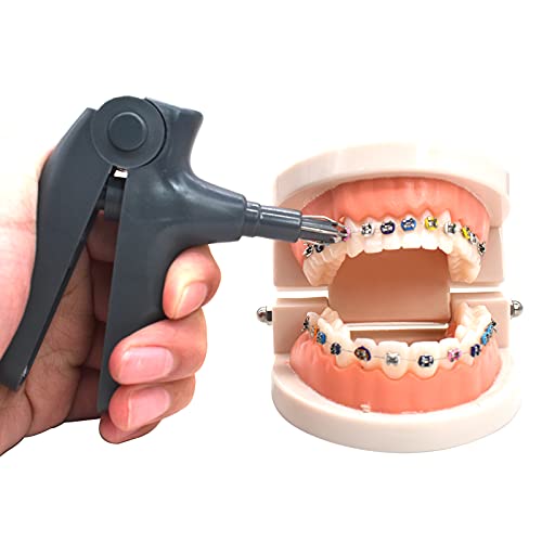 Angzhili Dental Orthodontic Ligature Ties Multi-Color 1040Pcs And Orthodontic Ligature Gun Gray,Braces Rubber Band Tool #TOP4