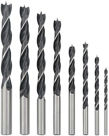 Rowiz 8PCS Brad Point Drill Bits 3-10mm Spiral Twist Wood Drill Bits Set For Soft, Hard, Veneered And Laminated Wood Mdf Acrylic