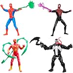 Marvel Spider-Man VenomVersus Epic World of Action, Spider-Man, Miles Morales, Iron Spider & Venom, Superhero Toys, Action Figure 4-Pack (Amazon Exclusive)