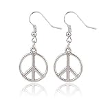 CND Silver Peace Sign Earrings - Retro Handmade Hippie Jewelry