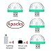 4piece/Box,Onejay,LED Small Magic Ball,Micro USB Mini RGB LED Bulb 4W Stage Light Sound Control Club Pub Disco Party Music Crystal, for Android or iPhone
