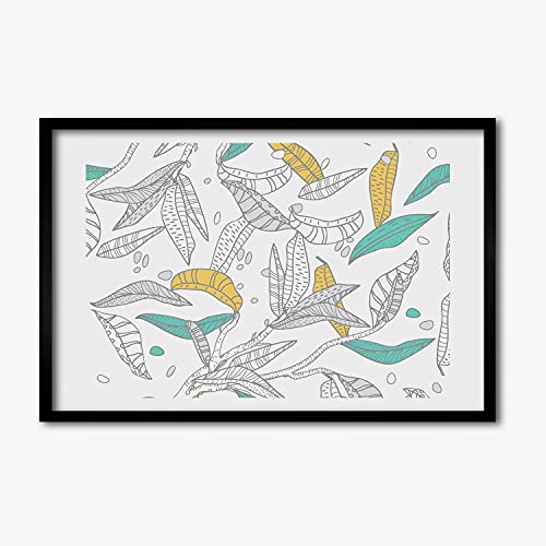 Tableau moderne feuilles colorées pour illuminer votre salon 60x40 cm